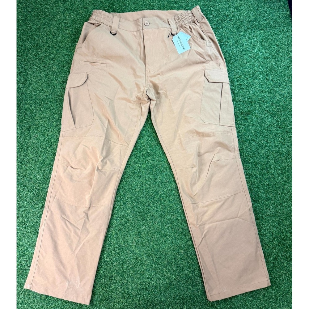 Natuvenix‎ Tactical Cargo Pants Mens 3XL 38x32 Khaki Pockets Straight Leg Hiking